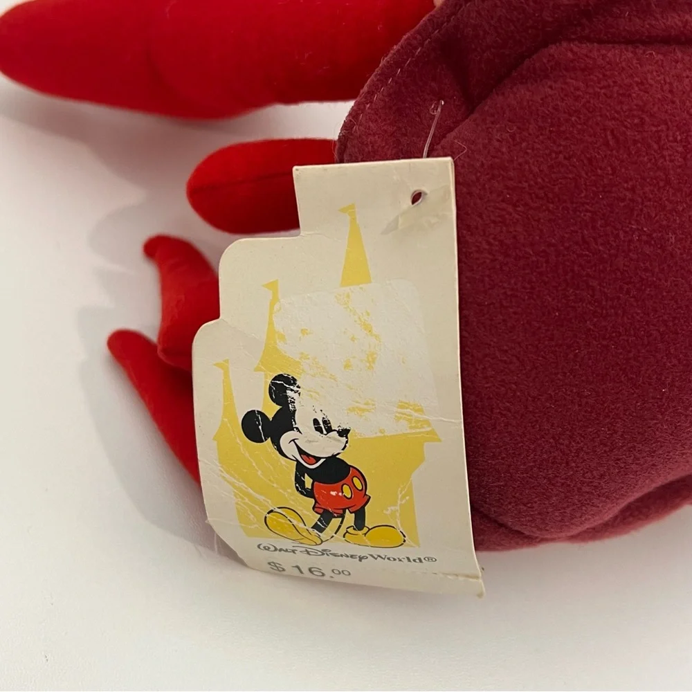Vintage Disney Sebastian Plush Crab 122-49507 Walt Disney World Tag